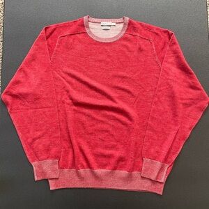 Peter Millar Sweater Mens 2XL Red Long Sleeve 100% Merino Wool Pullover